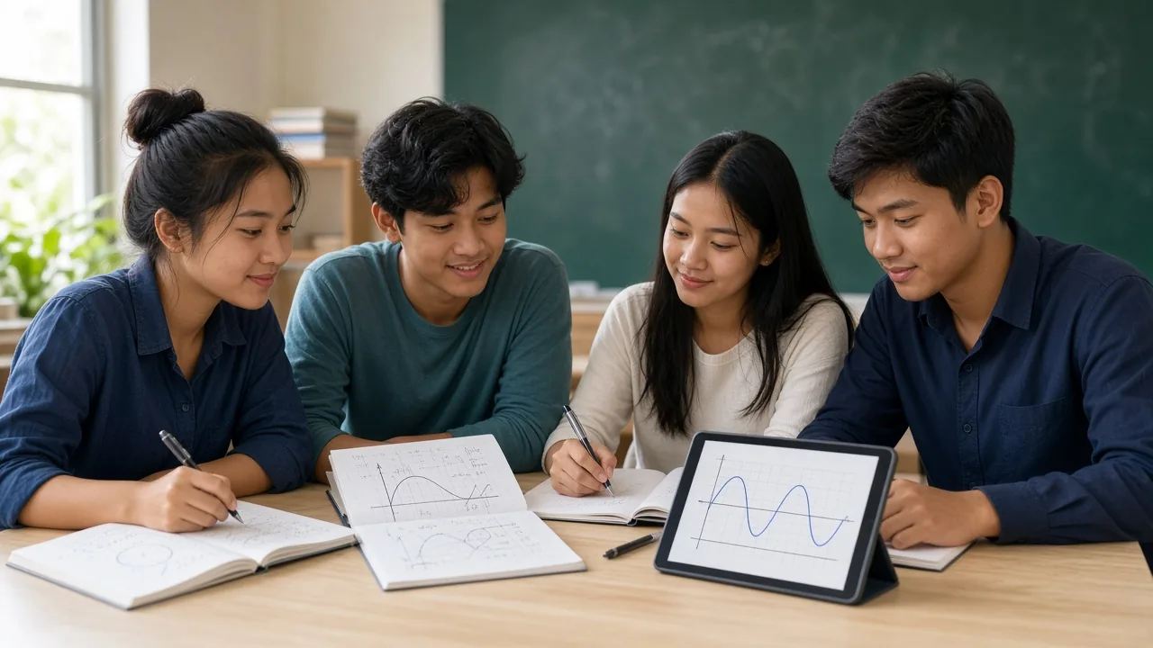 Students studying mathematics together